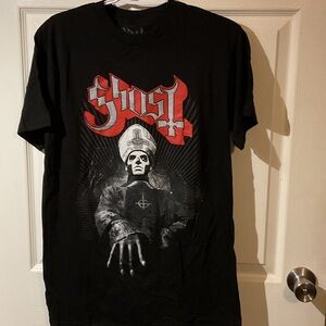 NWOT Ghost Black Short-Sleeve Graphic Band Tee with Red Logo